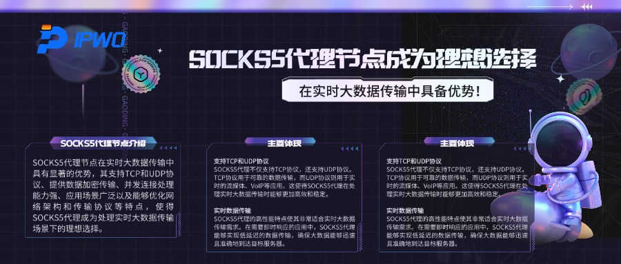 SOCKS5代理节点成为理想选择,在实时大数据传输中具备优势,代理ip官网,全球ip代理,海外代理ip排行榜,好的国外ip代理,海外住宅ip哪里买,怎样获取美国住宅ip
