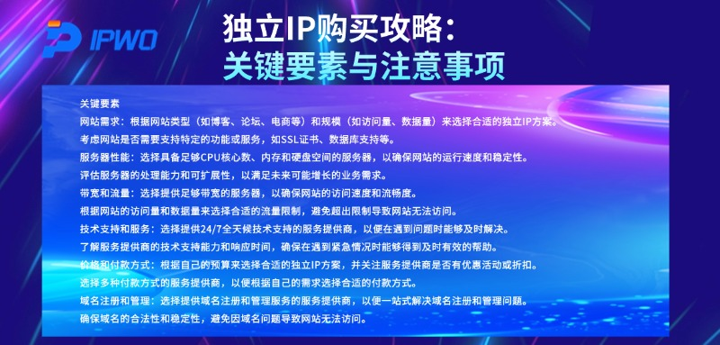 独立IP购买攻略:关键要素与注意事项